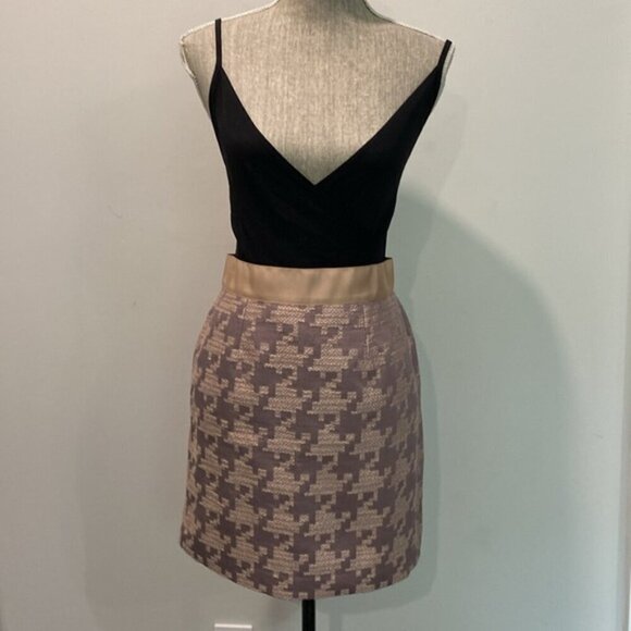 Ann Taylor Loft Pink Plaid Houndstooth Skirt Size 2 - Picture 6 of 14